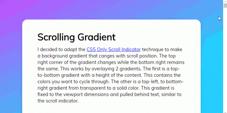 Change Background Gradient On Scrolling