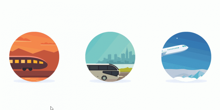 Horizontal Parallax Circular Icons