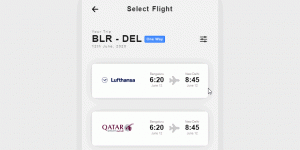 Folding Airline Boarding Pass Mobile UI